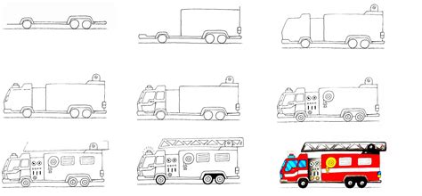 9 Simple Steps For Creating A Fire Truck Drawing - How To Draw A Fire Truck