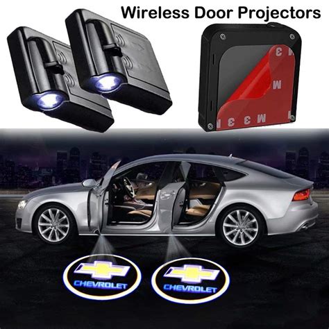 Buy Pcs Car Door Lights Logo Projector Fit Chevrolet Chevy Wireless