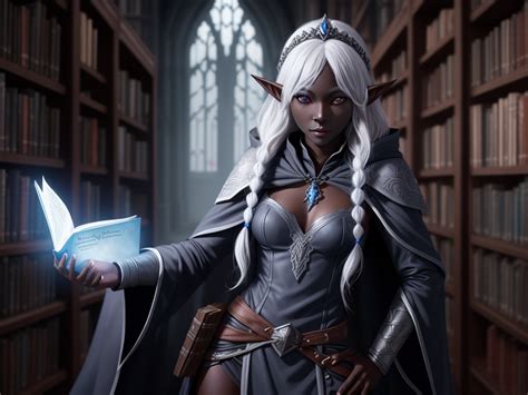 X Pixel Art Solo Female Drow Elf Adventurer Black Skin