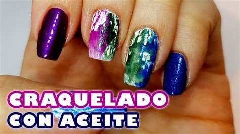 UÑAS DECORADAS CRAQUELADO CON ESMALTES REGULARES HOW TO DO CRAKED