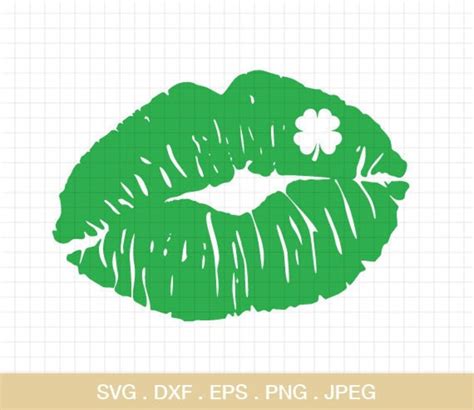 St Patricks Day Svg Lips Kiss Svg Shamrock Kiss Svg Etsy