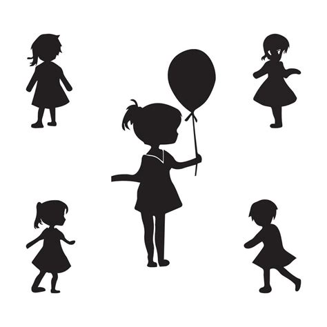 Free vector flat design little girl silhouette 26540727 Vector Art at ...