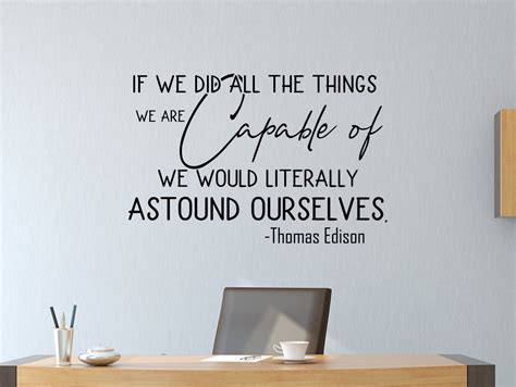 Thomas Edison Quote Wall Decal Motivational Quote | Etsy