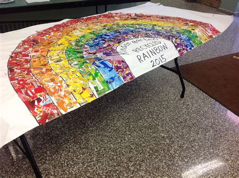 Kindergartners Used Recycled Cereal Boxes To Create A Recycled Rainbow