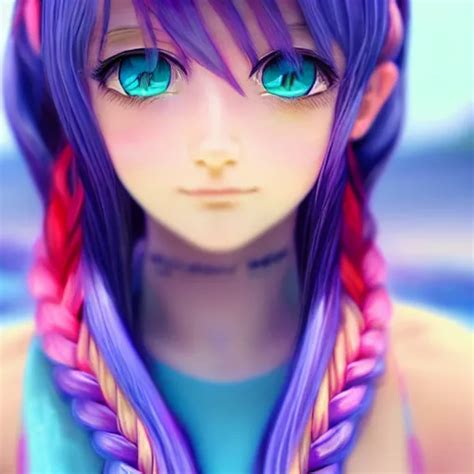 Pastel Render As A Very Beautiful 3d Anime Girl Long Stable