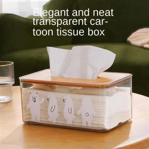 Promo Nordic Transparent Tissue Box Bear Tempat Kotak Tisu Beruang