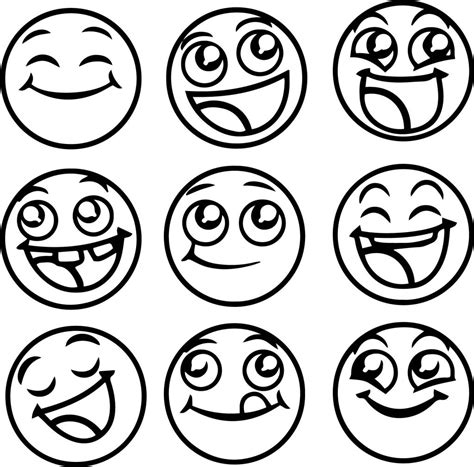 Happy Emoticons All Coloring Page – Wecoloringpage.com