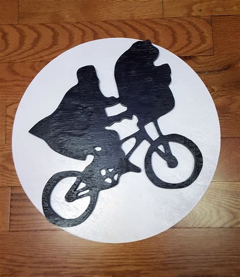 ET & Elliot Flying Bicycle Escape by Moon Handmade Wall Art | Etsy