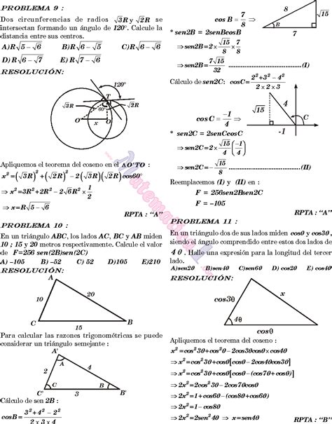 LEY DE COSENOS EJERCICIOS RESUELTOS Y DEMOSTRACIÓN