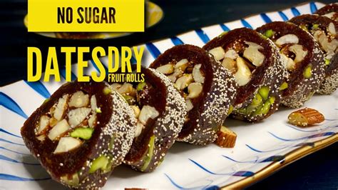 Khajur Burfi Sugar Free Dates And Dry Fruit Roll Khajur And Nuts