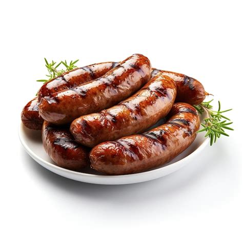 Premium Ai Image Sausages On White Background