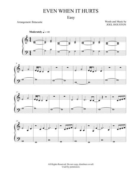 Even when it hurts - Hillsong United (Sheet Music Easy Piano) | Sheet ...