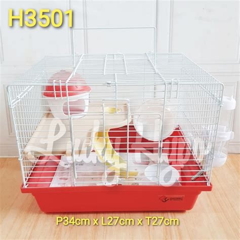 Jual H3501 Dayang Hamster Cage Kandang Besi Hamster 1 Set Uk 34x27x27cm