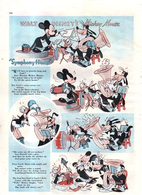 1942 Disney Mickey Mouse Donald And Goofy Symphony Hour From Good