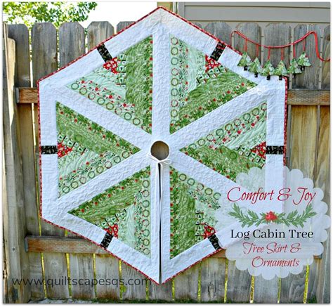 Log Cabin Tree Pdf Pattern Quilted Tree Skirt Ornaments Etsy