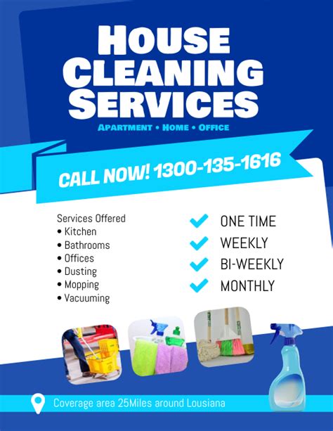 House Cleaning Services Flyer Poster Template Postermywall