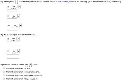 Solved A If The Symbol Denotes The Greatest Integer