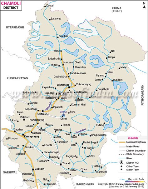 Map Of Chamoli Uttarakhand - Connie Celestina