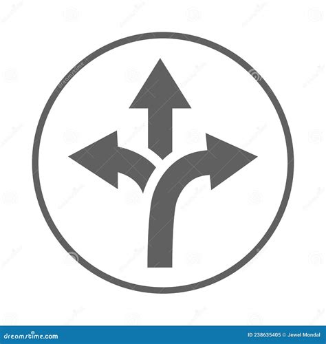 Direction Move Path Pathways To Icon Gray Vector Sketch