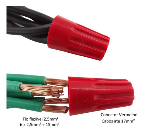 Conector De Torção Para Fios E Cabos Kit Vermelho 2pç Mercado Livre