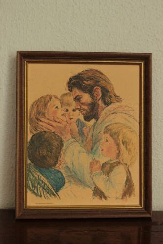 Gerffert Collection Jesus Christ With Children Framed Portrait Print