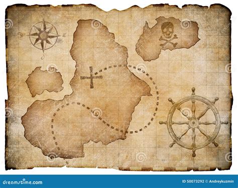 Old Pirates Parchment Treasure Map Isolated Stock Illustration Image 50073292