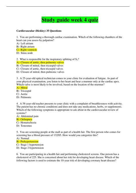 Nsg Nsg Study Guide Week Quiz Questions Correct Answers