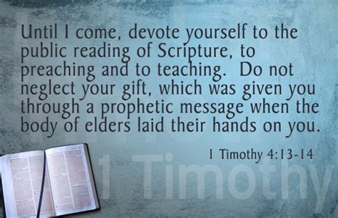 Memorize Scripture 1 Timothy 413 14