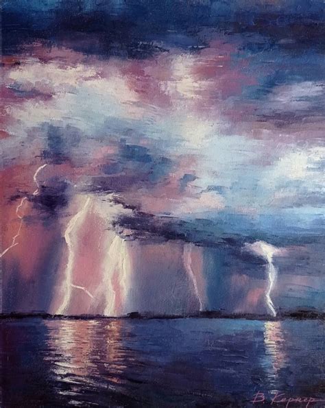 Ocean Storm Clouds Painting