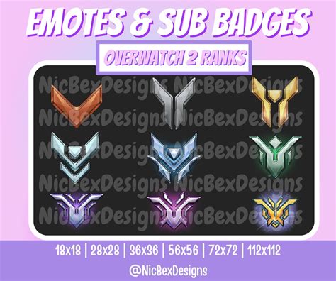 Overwatch Rank Twitch Sub Badges Emotes Bit Badges Streamer