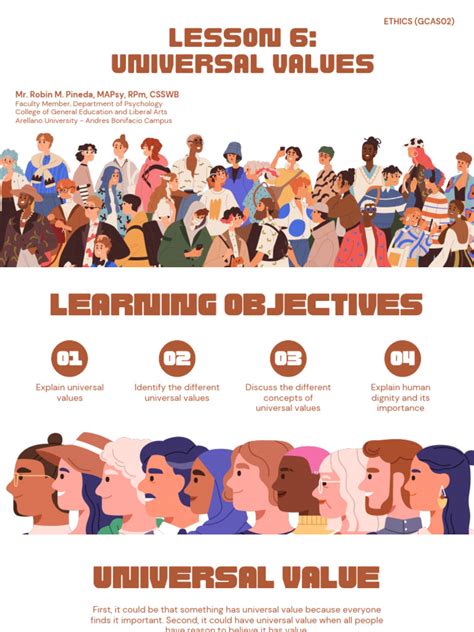 lesson  universal values  dignity liberal arts education