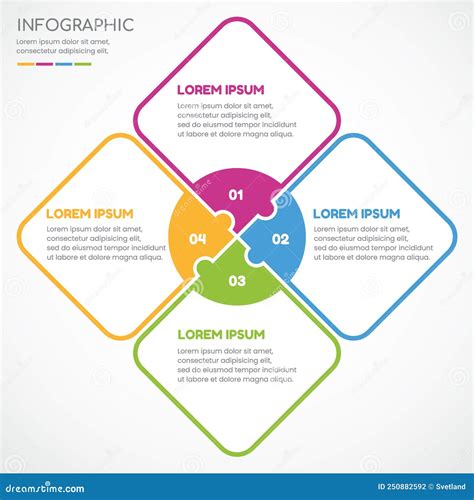 Colorful Puzzle Diagram Template with 4 Sections. Stock Vector ...