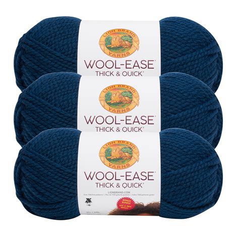 Lion Brand Yarn Wool Ease Thick And Quick Bonus Bundle Petrol Blue