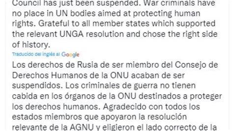 Onu Suspendió A Rusia Del Consejo De Derechos Humanos El Papayaso