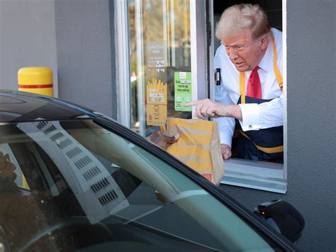 Donald Trump Serves Fries At Mcdonalds While Kamala Harris Celebrates