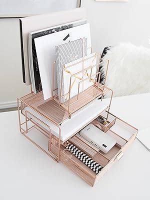 Amazon Blu Monaco Workspace Rose Gold Desk Organizer And