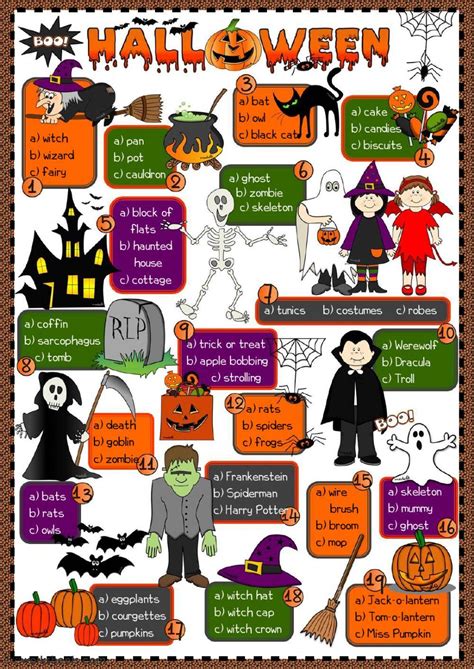 Halloween Vocabulary Esl Worksheet By Solnechnaya Worksheets Library