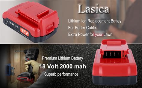 Lasica PC18B 18V Lithium Battery Replacement for Porter-Cable 18-Volt Cordless Power Tools ...