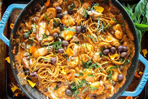 Spicy Tomato Seafood Pasta Gluten Free Heather Christo