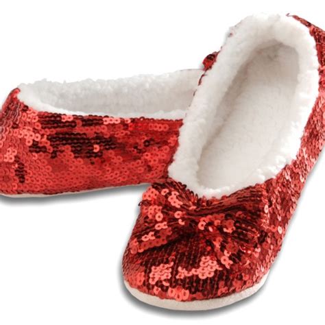 Snoozies Ruby Red Sequin Slippers Shoes Ruby Red Sequin Snoozies