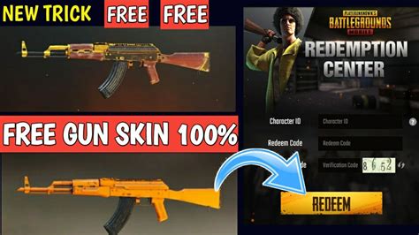 How To Get Free Gun Skin In Pubg Mobile New Redeem Code To Get Free