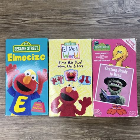 SESAME STREET VINTAGE VHS Tapes Lot Of 3 Elmocize Elmos World 12 14