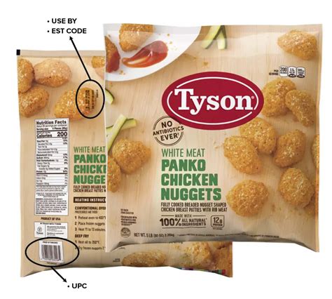 Tyson Chicken Nuggets Cn Label Labels Database