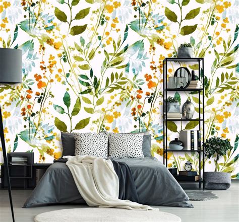 Removable Peel N Stick Wallpaper Self Adhesive Wall Mural Watercolor