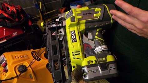 Unboxing Ryobi 18v One 16 Guage Nail Gun Review Youtube