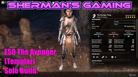 Eso The Avenger Templar Solo Build Youtube