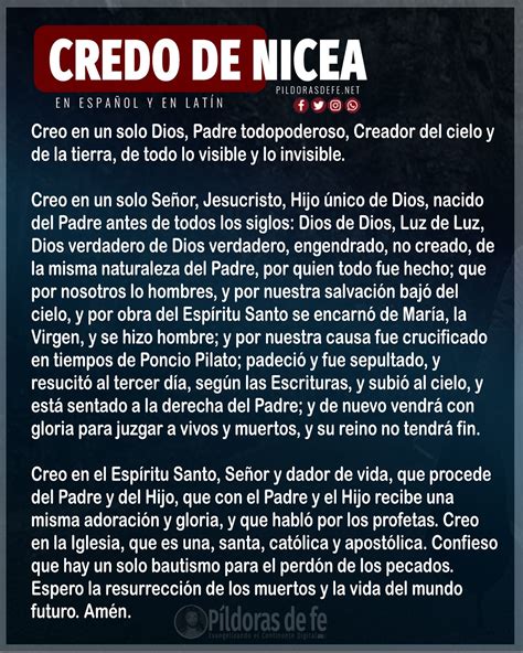 Credo De Nicea Constantinopla Credo Largo Oración En Latín Y