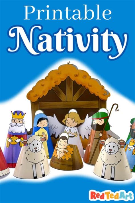 Free Printable Christmas Nativity Colouring Page - Red Ted Art