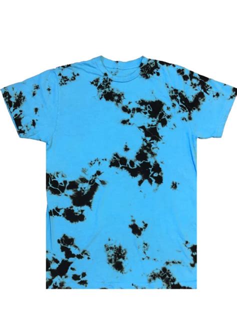 Columbia Blue Black Crystal Wash Tie Dye T Shirt Alstyle 1301 Custom