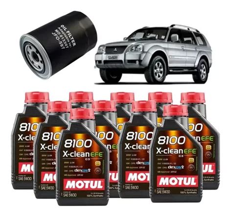 Kit Pajero Sport 2 5 Troca De Óleo Motul 8100 5w30 Jfo 597